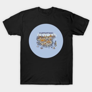 Constantinople, Byzantium city hand drawing illustration pin buttons T-Shirt